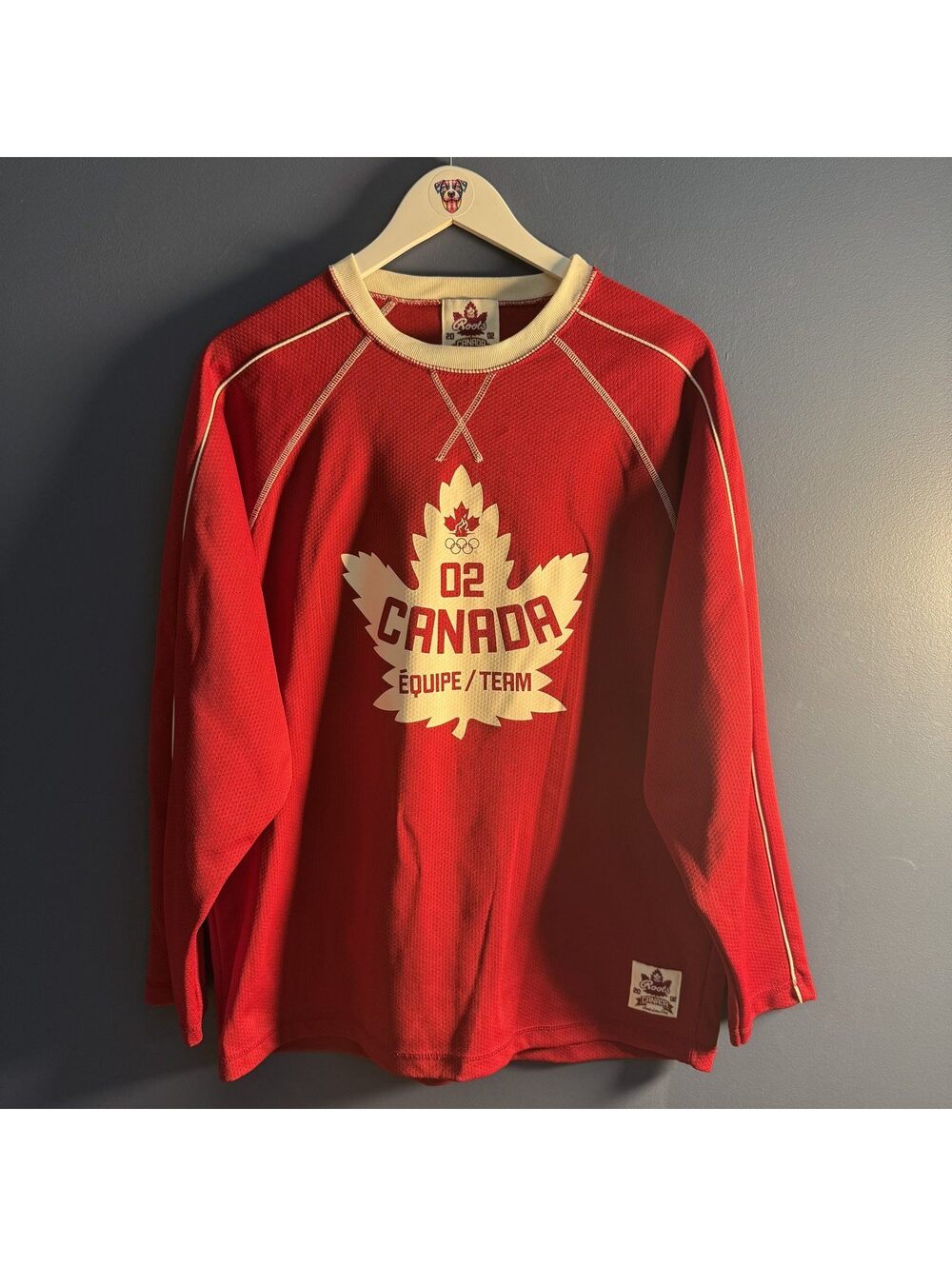 Roots 2002 Salt Lake City Olympics Team Canada Jersey Small Made in Canada Y2K